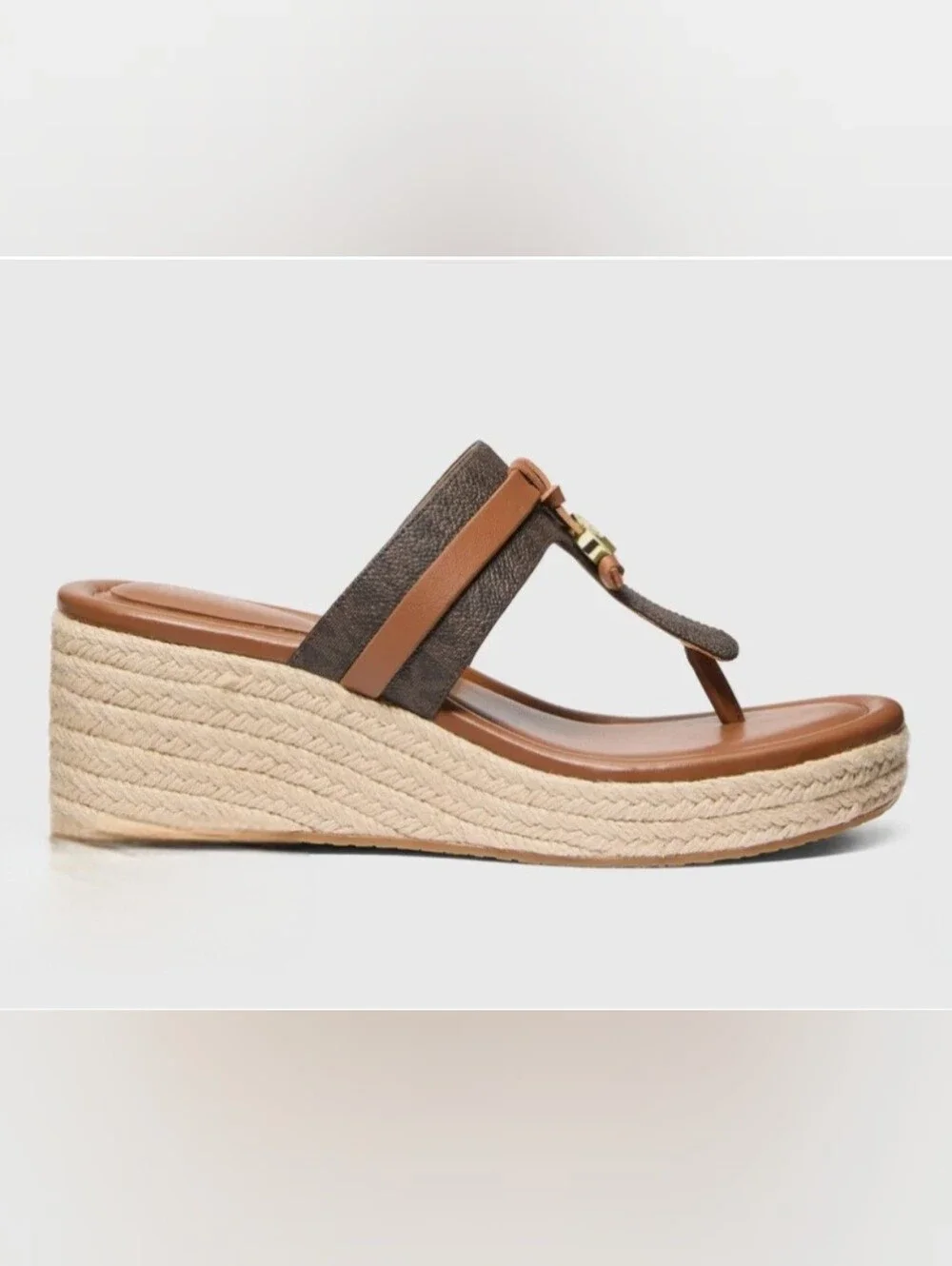 Zoe Signature Logo Wedge Sandals